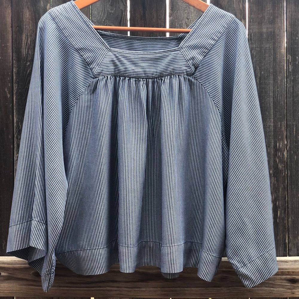 Blue and White Gap Blouse